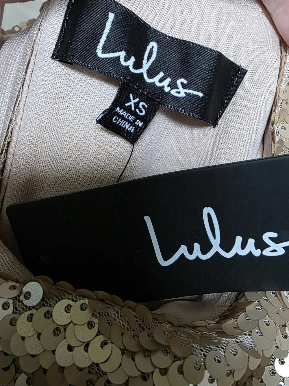 Lulus The Best Part Matte Gold Blush Champagne Sequin Halter Maxi Dress - XS